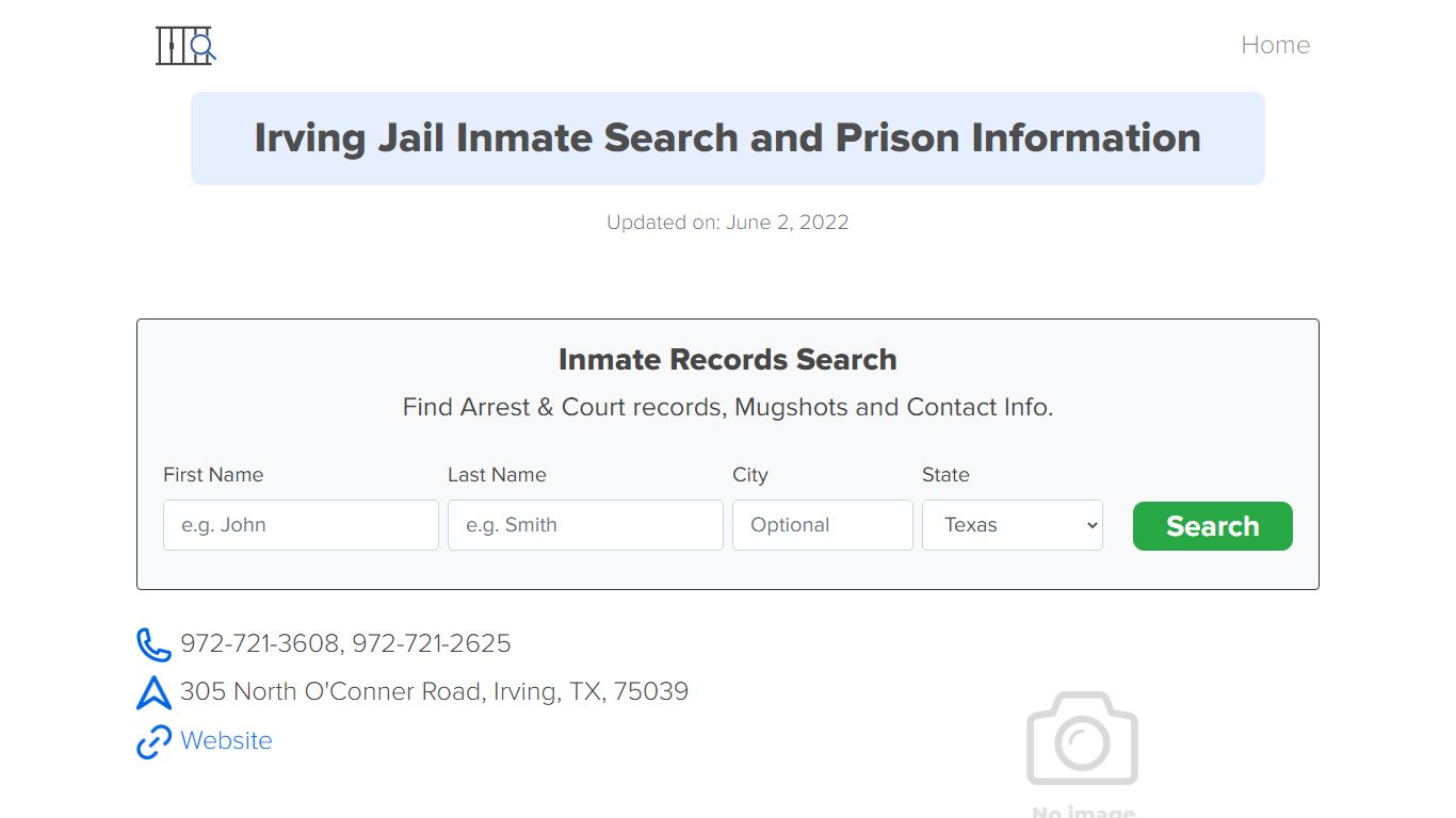 Irving Jail Inmate Search, Visitation, Phone no. & Mailing ...